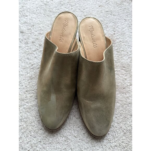 Madewell Shoes - Madewell Women's The Harper Mule in Metallic Olive Bronze Size 9.5 Flawed